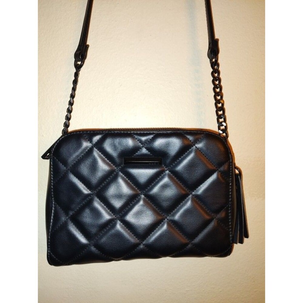 Beautiful Women's Aldo Quilted Black Crossbody Shoulder Bag 9.5" X 7" X 3"